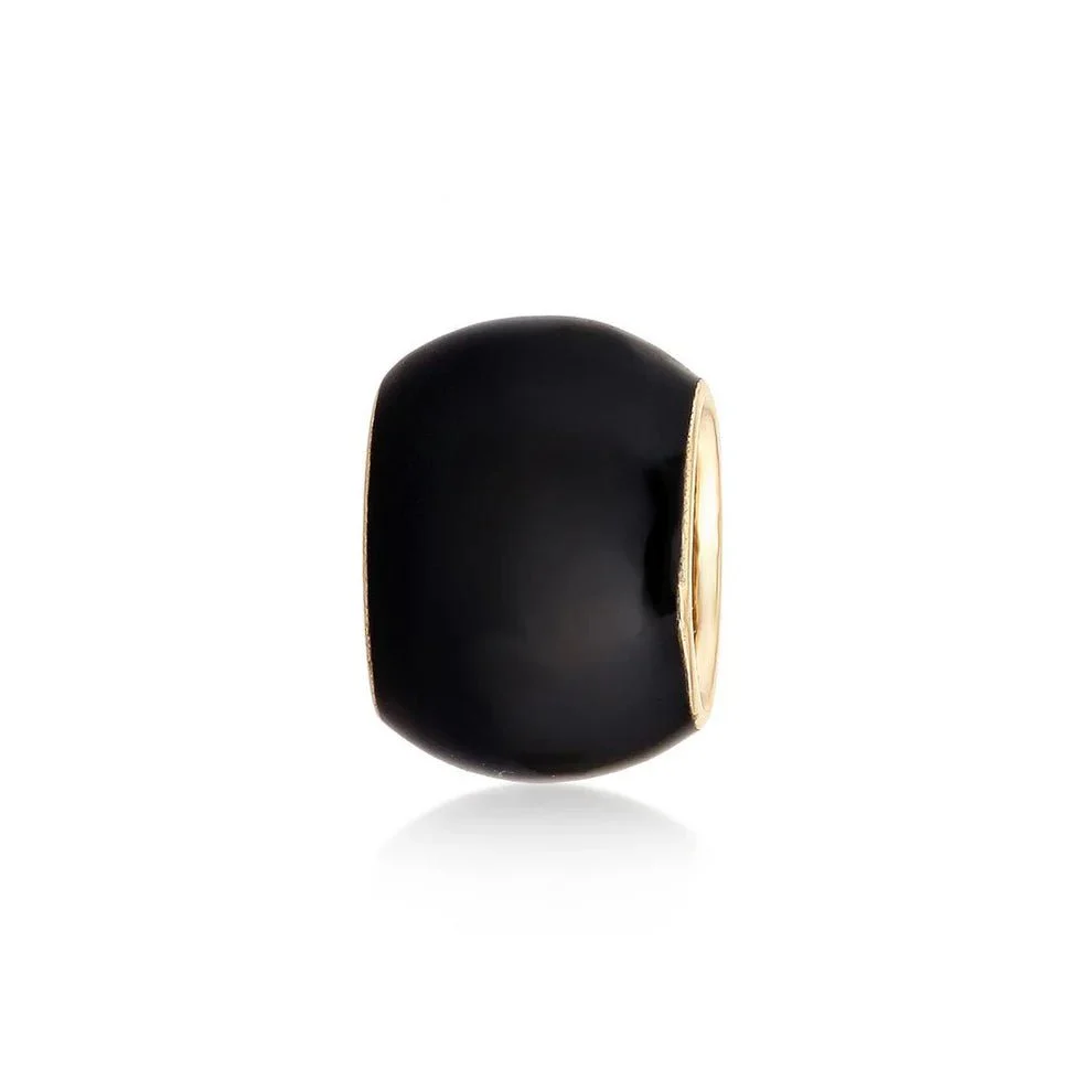 14K Black Ceramic Diamond Star Spacer Bead - Image 3
